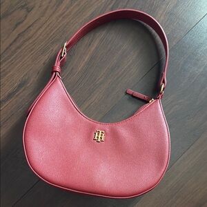 Tommy Hilfiger Red Hobo Bag with Gold Hardware